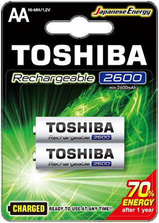 TOSHIBA 2600 MAH ŞARJLI KALEM PİL 2Lİ