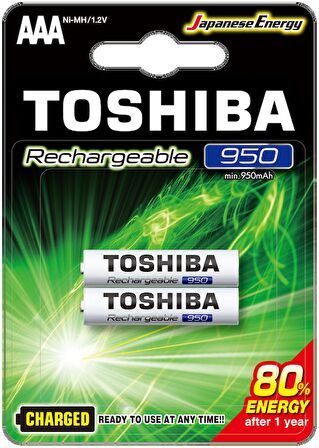 TOSHIBA 950 MAH ŞARJLI İNCE PİL 2Lİ