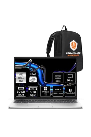 Pro 16 Ultra 5 235U 80GB 4TB SSD Intel Graphics 16" WUXGA W11P Notebook & PER4 Çanta