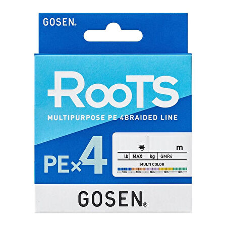 Gosen X4 Roots PE 4 Örgü Spin İpi MultiColor-200 MT-0,128 MM