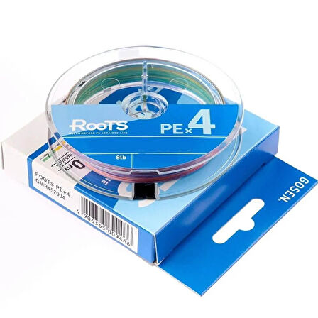 Gosen X4 Roots PE 4 Örgü Spin İpi MultiColor-200 MT-0,128 MM