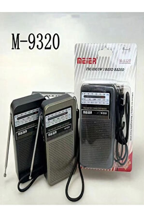 M-9320 Şarjlı FM AM SW 3 Bandlı Cep Radyosu - Deprem Çantasına Uygun