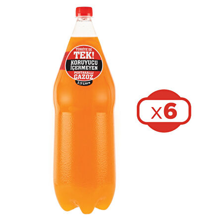 Uludağ Efsane Portakal Aromalı Gazoz 2,5 Lt x 6 Adet