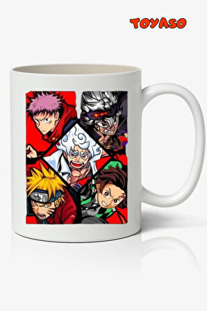 Jujutsu Kaisen Demon Slayer Anime Temalı Kupa Bardak - Sevgiliye Arkadaşa Hediye