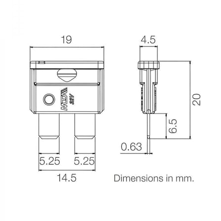 Bıçak Sigorta 10A, 15A, 20A, 25A, 30A / 10LU SET - 19X19 MM
