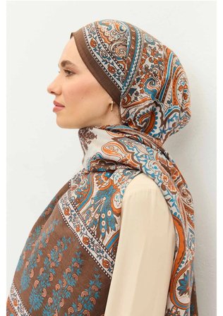 Tencel Monare Şal Bohem Çikolata Kahve