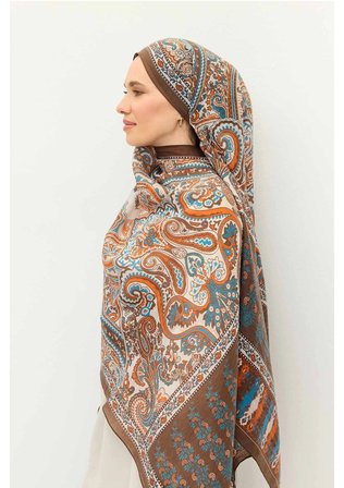 Tencel Monare Şal Bohem Çikolata Kahve