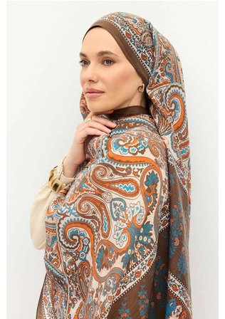 Tencel Monare Şal Bohem Çikolata Kahve