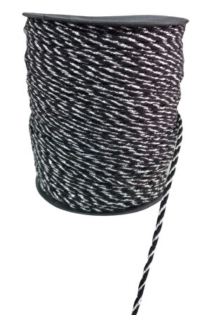 Bileklik ipi, Hediye Paketleme ipi, Şans, Bereket, Aşk, Şifa, Güç 5 mm Pamuk  5 metre Siyah