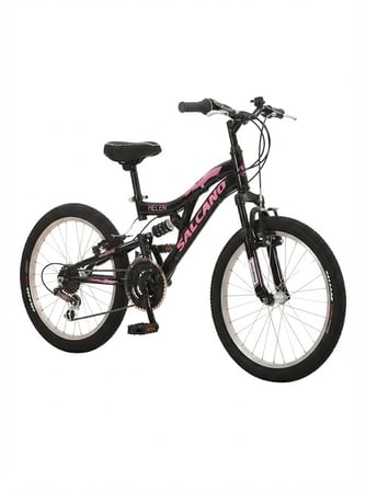 Salcano Helen 20 V Fren 18 Vites Çift Amortisörlü 20 Jant Çocuk Bisikleti Siyah Pembe