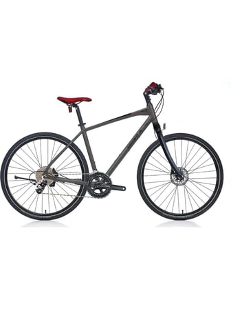 Carraro Sportive 225 HD Fren 24 Vites 28 Jant Şehir Bisikleti Mat Antrasit Siyah Kırmızı 51 Kadro