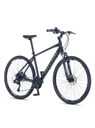 Salcano City Sport 10 HD Fren 20 Vites 28 Jant Şehir Gezi Bisikleti Siyah Yeşil 18 Kadro