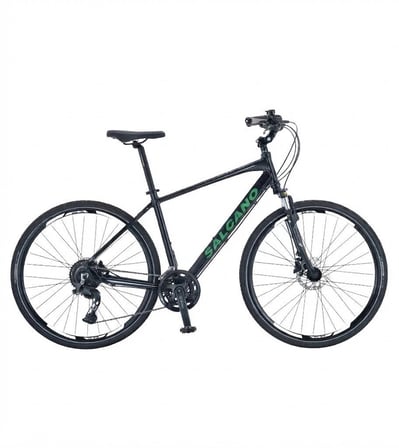Salcano City Sport 10 HD Fren 20 Vites 28 Jant Şehir Gezi Bisikleti Siyah Yeşil 18 Kadro
