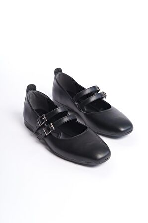 Kadın Cove Siyah İki Beretli Kut Burun Babet