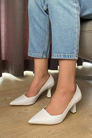 Kadın Pael Beyaz Cilt 7 cm Topuklu Stiletto