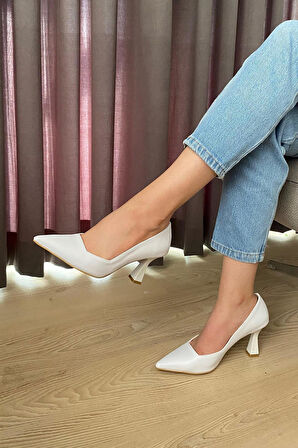 Kadın Pael Beyaz Cilt 7 cm Topuklu Stiletto