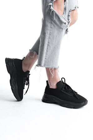 Kadın Rocco Siyah Triko Taşlı Spor Ayakkabı & Sneaker