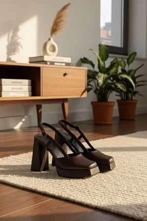 Preshley Kadın Kahve Dolgu Topuklu Abiye Ayakkabı 10 cm Platform