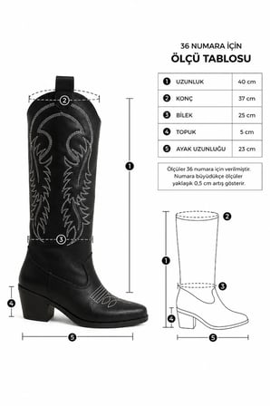 Kadın Jasire Kahve Süet Nakışlı Western Kovboy Çizme