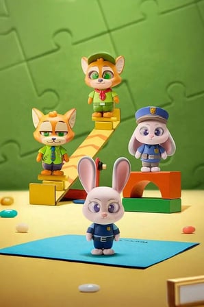 MINISO Disney Lisanslı Zootropolis Günlük Yaşam Kostümleri Blind Box – Figür 10 Cm