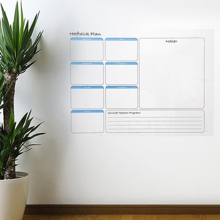 Haftalık Planlayıcı Manyetik Duvar Stickerı Takvim 70 cm x 56 cm (4915)