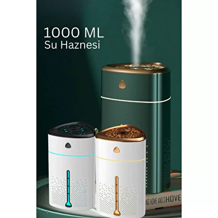1000 Ml Ultrasonik Hava Nemlendirici Işıklı Buhar Makinesi Ve Aroma Difüzörü (4915)