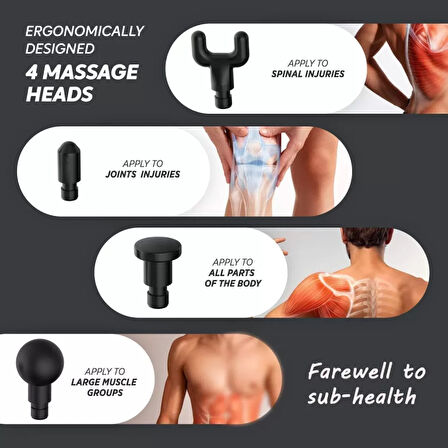 Kablosuz Adaptörlü Masaj Tabancası – Şarjlı Masaj Tabancası Kh-320 (4915)