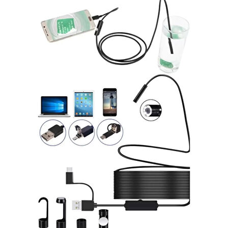 10mt Lens 5.5mm Işıklı Endeskop Boroskop Yılan Kamera (4915)