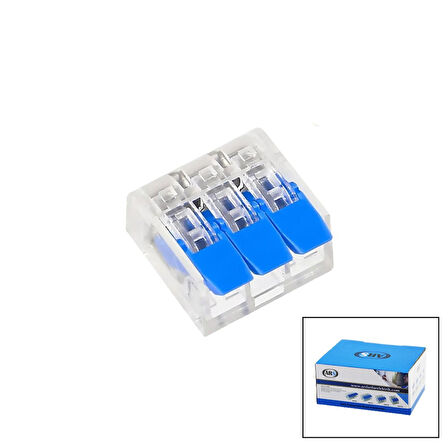 100 Adet 3 Lü 2x2.5 Kablo Geçmeli Mandallı Buat Klemensi (4915)