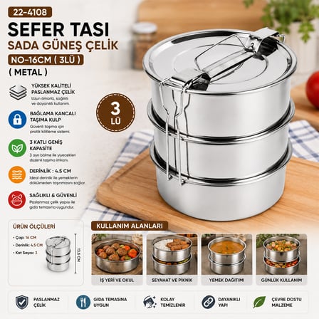 ÇELİK 3LÜ METAL SEFER TASI TAŞIMA KULP=BAĞLAMA KANCALI (4915)