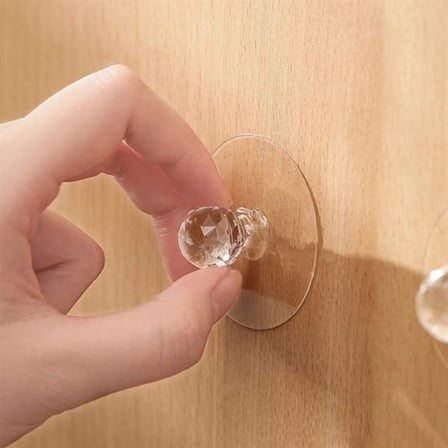 2 Adet Kristal Kendiliğinden Güçlü Yapışkanlı Kulp Askısı Tutma Kolu (4915)