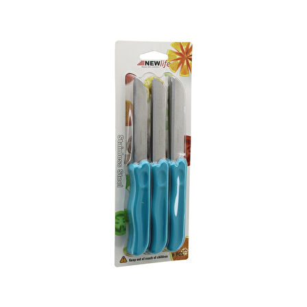 6PCS  MEYVE  BIÇAK  RENKLİ PLASTİK SAPLI (4915)