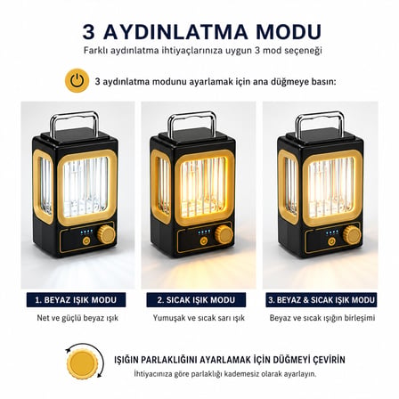 SOLAR - GÜNEŞ ENERJİLİ USB ŞARJLI NOSTALJİ SOLAR LAMBA 1500mAh HS-234 (4915)