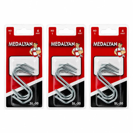 48 ADET NO-1 - KÜÇÜK S KANCA 12X4PCS (4915)
