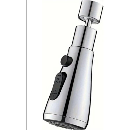 360 DERECE DÖNEBİLEN- 3 MOD  KROM YAĞMUR PÜSKÜRTME BORULU KUBAR MUSLUK UCU  (4915)