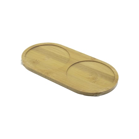 2 BÖLMELİ   OVAL  AHŞAP BAMBU YAĞDANIK ALTLIK  12X24X0.8CM (4915)