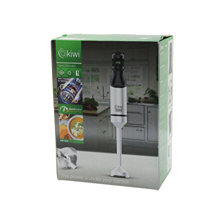 KİWİ KHB-4438 ÇUBUK EL BLENDER 1200W DEĞİŞKEN HIZ KONTROL DÜĞMESİ GÜÇLÜ DC MOTOR ÇELİK BIÇAK KROM KAPLAMA GÖVDE (4915)
