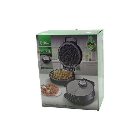 KİWİ KSM-2442 ELEKTRİKLİ WAFFLE MAKİNESİ 1200W ISI AYAR ANAHTARI - IŞIKLI ISI GÖSTERGE 5-DİLİM=KALPY APIŞMAZ PLAKA (4915)