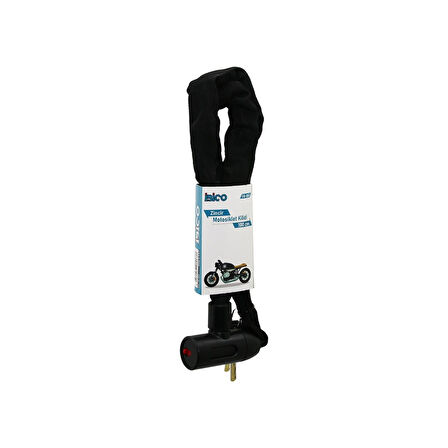 ZİNCİRLİ ANAHTARLI  MOTOR - BİSİKLET KİLİT BEZ KILIFLI AÇ-KAPA KİLİT KAPAK 100CM (4915)