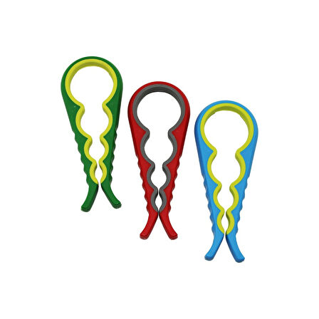 4 Boy Plastik Kavanoz - Şişe Açacak Renkli (4915)