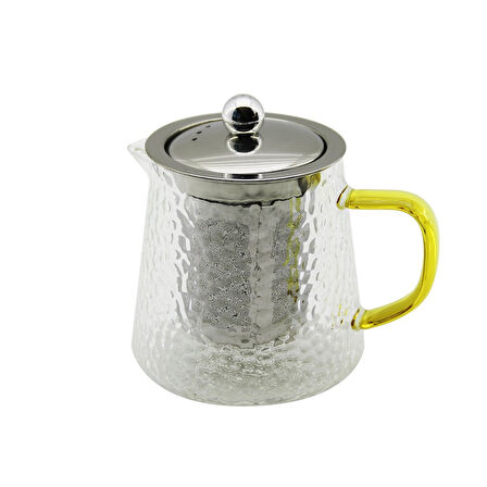 YUVARLAK KABARTMALI - BOROSİLİKAT  CAM DEMLİK 550ML (4915)