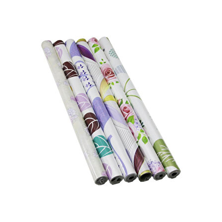 RENKLİ ÇİÇEKLİ - DESENLİ 45CM X 2MT FOLYO YAPIŞKANLI DUVAR KAĞIT (4915)