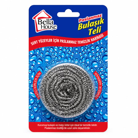 36 ADET VAKUMLU BULAŞIK TELİ TEKLİ PASLANMAZ 15GR (4915)