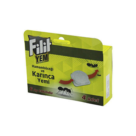 FİLİT  4PCS  KARINCA - HAMAM BÖCEK  YEMİ   6AY ETKİLİ - İSTASYON   YEM: 1.5GR X 4AD.=6GR (4915)