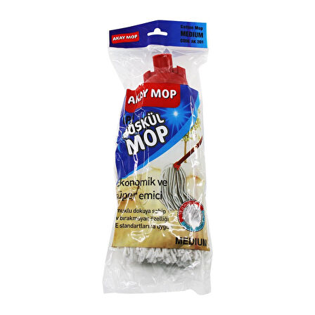 MEDIUM ÖRGÜLÜ İPLİ  PÜSKÜL PAMUK MOP (4915)