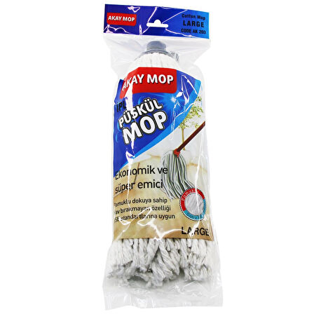 LARGE ÖRGÜLÜ İPLİ  PÜSKÜL PAMUK MOP (4915)