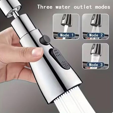 3 Fonksiyonlu Metalik Musluk Başlığı (4915)