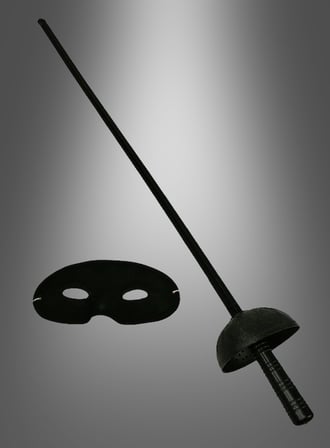 Zorro Kostüm Plastik Aksesuar Seti – Maske ve Kılıç (67 cm) (4915)