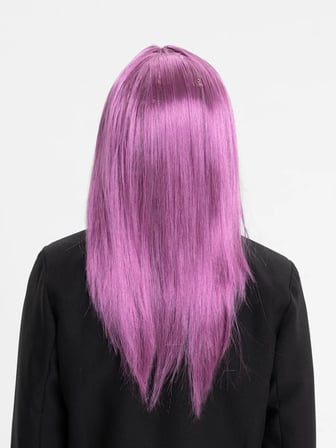 Rose Pembe Renk Düz Kesim Uzun Parti Peruğu Takma Saç (4915)