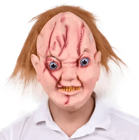 Çaki Maskesi Kahverengi Saçlı Lateks Et Chucky Çaki Maskesi (4915)